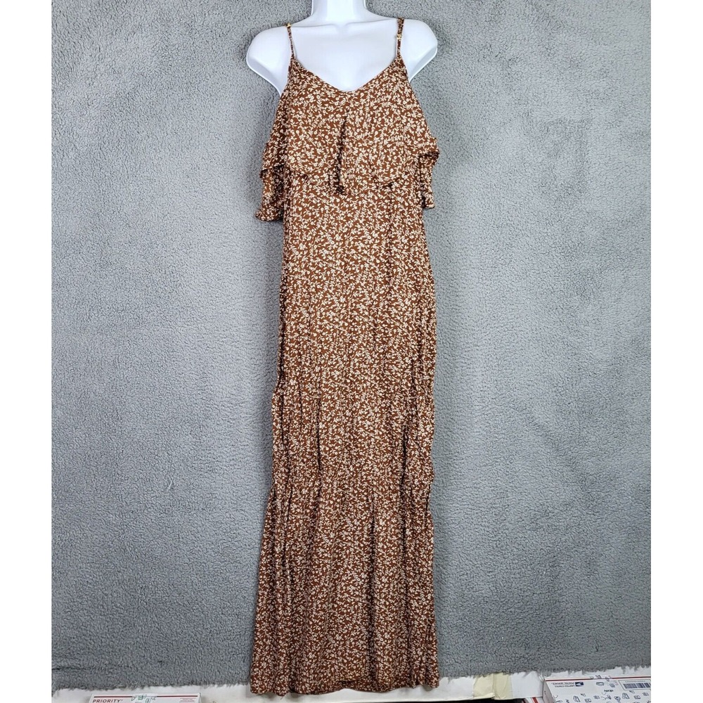 Flynn Skye Dreamy Women's brown white Floral Maxi Dress Size XS